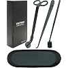 YOUTUOY 4 in1 Candle Accessory Set with Storage Tray Plate, Candle Wick Trimmer, Candle Wick Snuffer, Candle Wick Dipper, Great for Scented Candles Lovers (Matte Black)