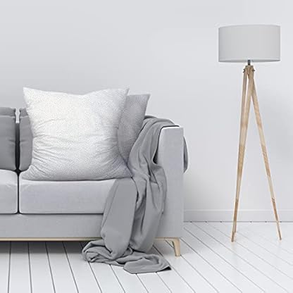 Amilian Kissenhülle, Zierkissenbezug, Kissenbezug ca. 80x80 cm; Deko; für Kissen, Kopkissen oder Dekokissen; für Sofa, Schlafzimmer, Wohnzimmer, als Balkon Dekoration; 100% Baumwolle Tupfen Grau – Bild 3
