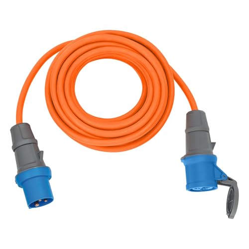 Brennenstuhl Cable alargador CEE de 10m para Camping y Caravana (alargador CEE, Cable de 10m en Naranja, Enchufe y Acoplamiento CEE con Tapa de Cierre, IP44, Uso en Exteriores, Fabricado en Alemania)