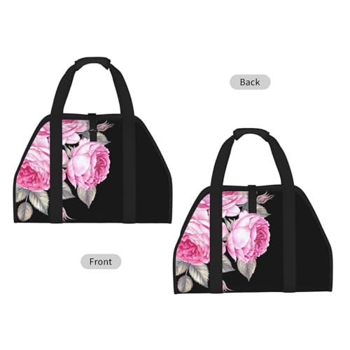 Sac de rangement étanche solide grand format motif fleurs roses intérieur