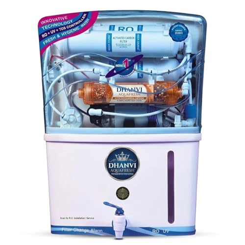 DHANVI Aqua Fresh RO UV UF Copper Water Purifier | 12L Storage | TDS Adjuster | Inside Tank Technology | Home Kitchen Water Filter System view 1