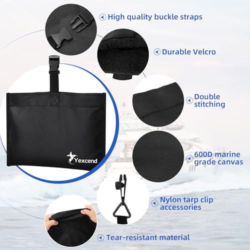 Yexcend 4 Packs Boat Cover Sand Bag Mooring Kit, 600D Marine Grade Polyester Canvas with Tarp Clip Accessories by Yexcend - Image 3