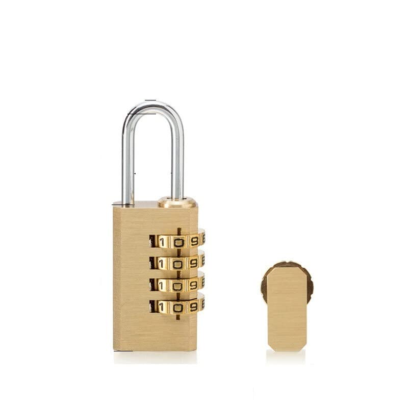 Vorhängeschloss, Zahlenschloss, Schließfachgehäuse, Kupfer, Edelstahl, Vorhängeschloss aus massivem Messing, Zahlenkombination, Passwort, Geheimcode for Fitnessstudio im Freien(38 mm)