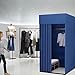 Clothing Store Fitting Room with Shading Curtain, Portable Temporary Mobile Privacy Protection Dressing Room, Foldable Mall Simple Changing Room for Office Outdoor Activity, 200x100x95cm(Blue)