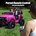 Hikiddo 2 Seater Ride on Toy Car for Kids, 24V 4x4 Ride-on Truck Kids Electric Car w/Remote Control, 4x200W Motors - Hot Pink