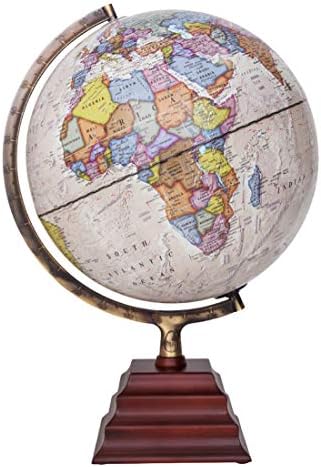 Waypoint Geographic Gentle Up Globe – Peninsula II 12” Illuminated Vintage Ocean Model World Globe with Wooden Stand for Desk, Bookshelves, Workplace, Residence Decor – As much as Date, Beige – Illuminated