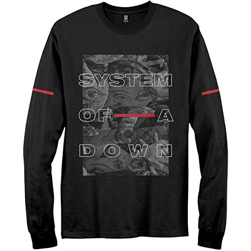 Image of System of a Down Longsleeve Eye Collage Official Tee T-Shirt Mens Unisex (X-Large) Black