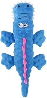 Ocean Breeze Blue Crocodile Plush Squeaky Dog Toy with Crinkle Sound | Chew-Resistant Toy for Puppy Teething & Tug of War | for Light & Moderate Chewers | Interactive, Enrichment Play!