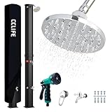 CCLIFE Solardusche 40L mit Handbrause Solar Gartendusche Pooldusche Regendusche Außendusche Pooldusche Garten Brause warmes Wasser