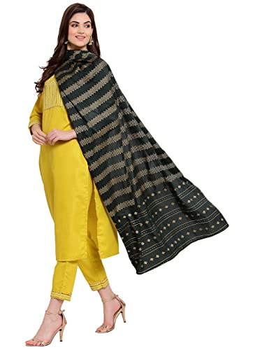 Kurta coton respirant contre la chaleur ensemble tunique jaune femme