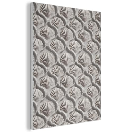 Toile coquillage minimaliste BOSKMS pour habiller un mur vide de chambre ou salon 60 x 80