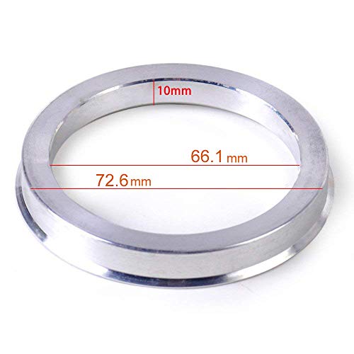 Image of ZHTEAPR 4pcs Wheel Hub Centric Rings 72.6 to 66.1 - OD=72.6mm ID=66.1mm - Aluminium Alloy Wheel Hubrings