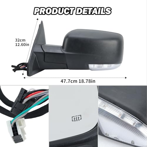 Side Mirror for 2009-2018 Dodge Ram 1500 2010-2018 Dodge Ram 2500 3500 4500 by MOFOAP - Used condition - Image 8