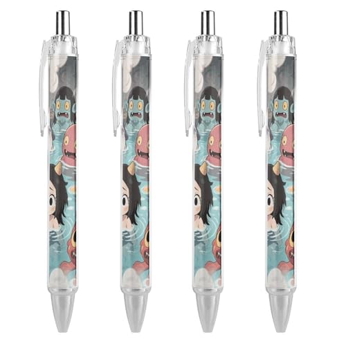 Stylos à bille rétractables avec grip super doux et encre noire lot de 4