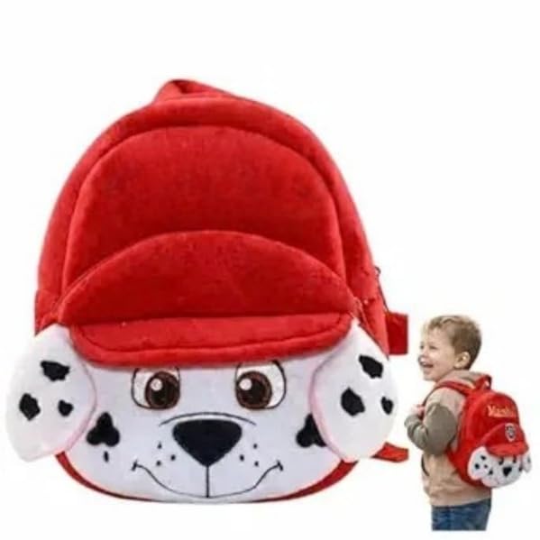 Image of Cartoon Plush Kids School Bag 2-6 Years | Soft Toy Backpack for Boys & Girls | Toddler Nursery Preschool Bag | Lightweight Adjustable Straps