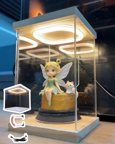 Boîte de présentation LED avec fil pour protéger et illuminer les figurines - 2