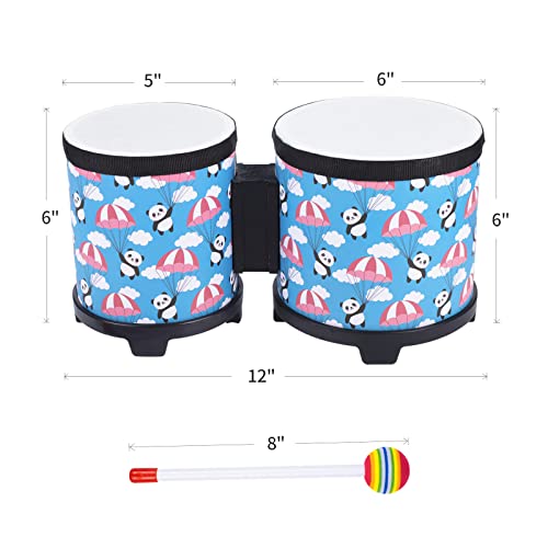 Bongo Tom Drum Floor Drum For Kids 5“-6” Montessori Percussion Music Instrument Drum With 2 Mallets For Baby Children Special Christmas Birthday Gift (Blue 5" To 6") #TOP3