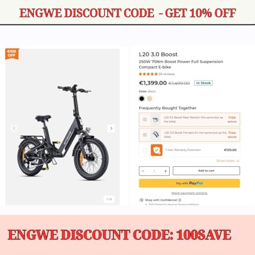 Engwe Ebikes discount code: 100SAVE &ndash; Unlock Instant 10% OFF