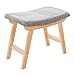 FBBSZSD Ławka stołek dla dzieci podnóżek steper siedzenie stołek drewniany niski miękki poduszka do sypialni, 2 kolory (kolor: Szary, rozmiar: 48 x 30 x 40 cm)