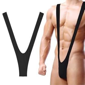 MUNZE 1 Borat Mankini, Schwarz, Einheitsgröße, Scherzartikel, Spaßaccessoire, Junggesellenabschied, Pool Party Badebekleidung, Comedy Kostüm