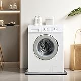 LDXDRU 2 Pack 23.6 x 23.6 Inch Fridge Silicone Mat, Grey Washing Machine Mat with Raised Edges, Under Refrigerator Floor Protector Freezer Mat for Dryer Mini Fridge Wine Cabinet - Image 7