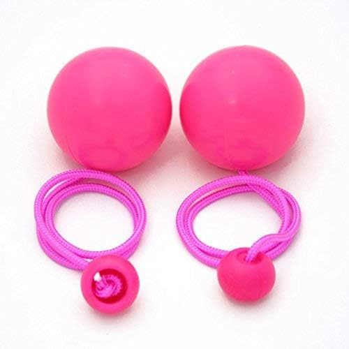 Contact Poi 80mm (Pink) - 2 x CONTACT POI, 2 x Silicone Knobs, 2 x Strong, Thick Cord - Ages 6+