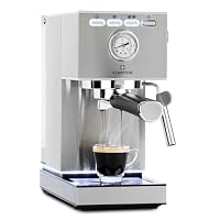 Klarstein Pausa Espressomaker, Siebträgermaschine mit 1350 Watt, Espressomaschine 7-9 Bar Druck, Siebträger Kaffeemaschine mit Wassertank: 1,4 Liter Edelstahl,silber – Ansicht 1