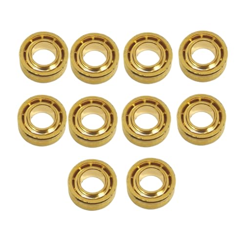 xioaue 10Pcs Yoyo Bearing R188 Bearings Professional Extra Long Silent YOYO Bearing YoYo Replace Bearing Parts Gold