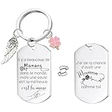 YZLPLP Regalo Maman Llavero Regalo Fete des Meres Regalo Maman Noel Día de la Madre, Cumpleaños, Pascua Halloween, Retiro Gracias Maman Regalos Idee Original Útil Inusual Llavero, 2, L