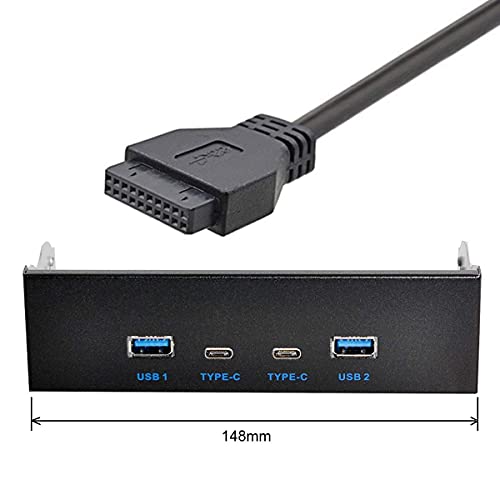 Chenyang 5.25" Front Panel Cd-Rom Bay 2 Usb 3.0 ＆ 2 Usb C Hub 4 Ports To Motherboard Usb 20Pin Adapter #TOP5
