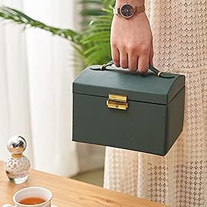 Bausweety Jewelry Box with 2 Drawers,Lockable 3 Layer Jewelry Organizer for Women Girls (Green)