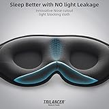 2026 Innovative Sleep Mask for Men and Women, Trilancer 3D 99.99% Light Blocking Design, Comfortable Eye mask, Blackout Blindfold for Sleeping, Nap, Meditation, Travel, with Earplugs (Black) - Image 3