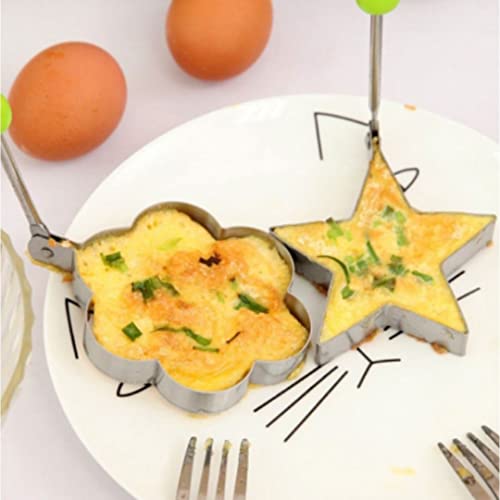 Kit 5 Moldes P/Ovo Frito Panqueca Forma Omeleteira Aço Inox