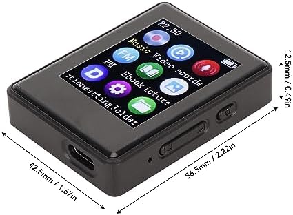 Miniatura 6 de Reproductor MP3 MP4, reproductor con decodificación de sonido Bluetooth 5.0, altavoz HD integrado, grabadora de voz de 1.7 pulgadas, para