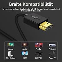 Twozoh HDMI auf HDMI Kabel 5M Weiches und Ultra dünnes, Flexibles und schlankes HDMI Kabel unterstützt 3D/4K&60Hz/2160P/1080P – Ansicht 2