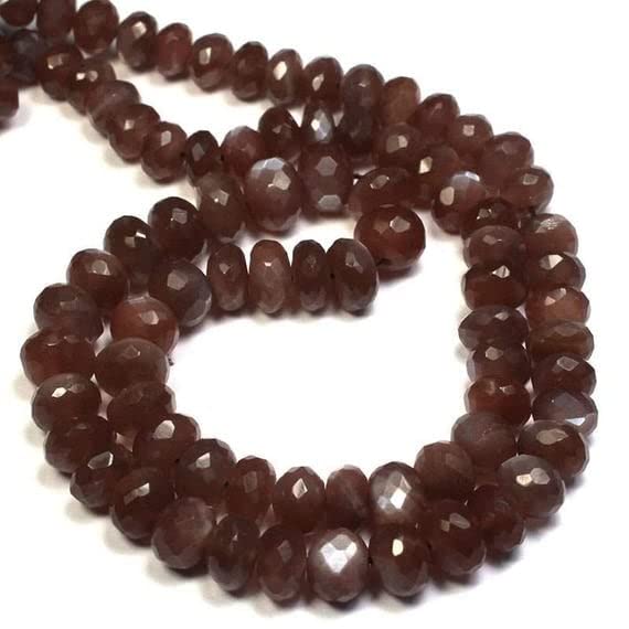 Pierre de lune chocolat LKBEADS perles facettées de 16 pouces pour offrir un cadeau fait main unique