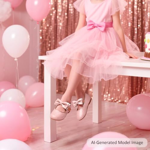 Image of Felix & Flora Toddler Flower Girl Dress Shoes - Girl Ballet Flats Party School Shoes Wedding