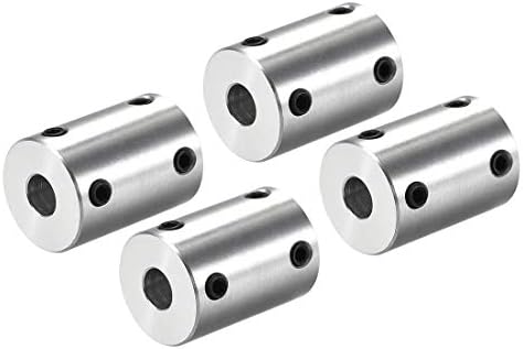 uxcell 1/4 Inch to 1/4 Inch Bore Rigid Coupling Set Screw L25XD18 Aluminum Alloy,Shaft Coupler Connector for 3D Printers, Motor Accessories,4pcs