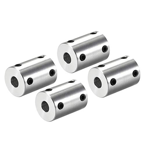 Uxcell 1/4 Inch To 1/4 Inch Bore Rigid Coupling Set Screw L25Xd18 Aluminum Alloy,Shaft Coupler Connector For 3D Printers, Motor Accessories,4Pcs #TOP20