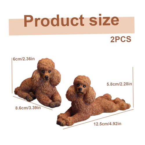 Statues de caniche marron pour tableau de bord voiture et décoration table - 7