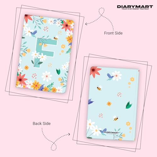 Image of Initial F Premium Soft Bound Notebook Diary for Girls and Women (B6, 90 GSM, 160 Ruled Pages) Floral Design Notebook Journal Diary