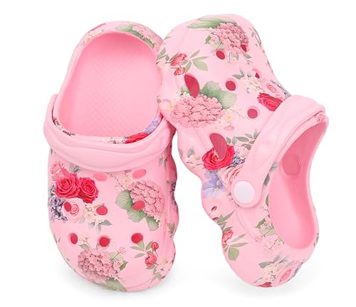 Image of INMINPIN Kids Cute Clogs Cartoon Garden Shoes Boys Girls Slides Slippers Indoor Outdoor Children Water Shower Beach Pool Sandals