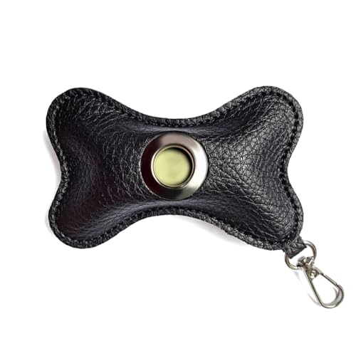 Porta Sacchetti Cani, Dispenser Sacchetti per Escrementi Cane in Pelle PU a Osso, Distributore Sacchetto Cani con Cerniera e Moschettone per Passeggiate, Attività all'aperto (Sacchetto Non Inclusi)