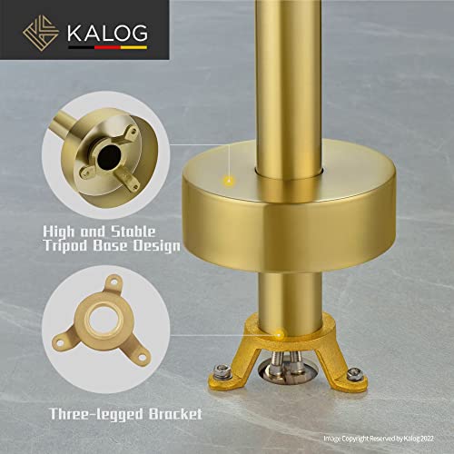 Kalog Single Handle Freestanding Tub Filler Floor Mount Bathtub Faucet With Handheld Shower (Brushed Gold-I) #TOP3