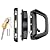 EMVANV Sliding Patio Door Handle Set with Mortise Lock, Replacement Handle with Key Lock Fits Patio Doors Thickness 1-1/2" to 1-3/4", 3-15/16" Screw Hole Spacing(Black,Size:with Keys)