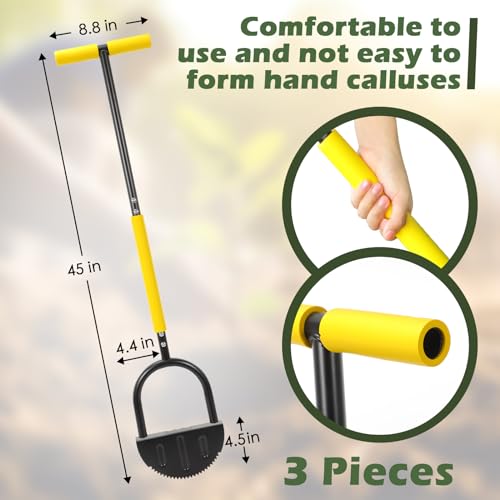 image for Gisafai 3 Pieces Saw Tooth Edger Lawn Tool Half Moon Lawn Edger with T