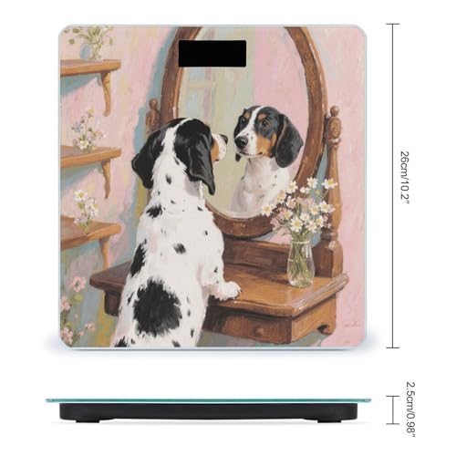 Báscula de baño digital con pantalla LCD y plataforma de vidrio templado miniatura 2