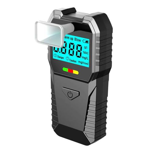 Breathalyzer, Portable BAC Tester with Digital LCD Display, Personal Breath Alcohol Device with 15 Mouthpieces, Compact Handheld Monitor for Home, Travel, Parties, Car, Easy Use