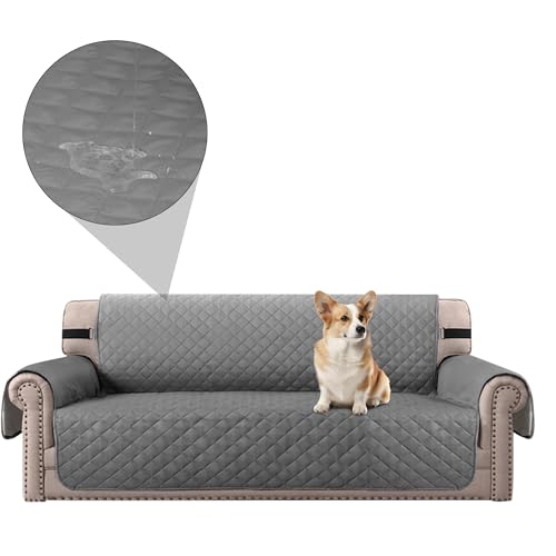FXTYK Sofa Covers 3 Seater Couch Covers Settee Covers Sofa Protectors from Pets Non Slip Sofa Covers Dog Couch Cover Pet Couch Covers Waterproof Sofa Cover（Light Grey