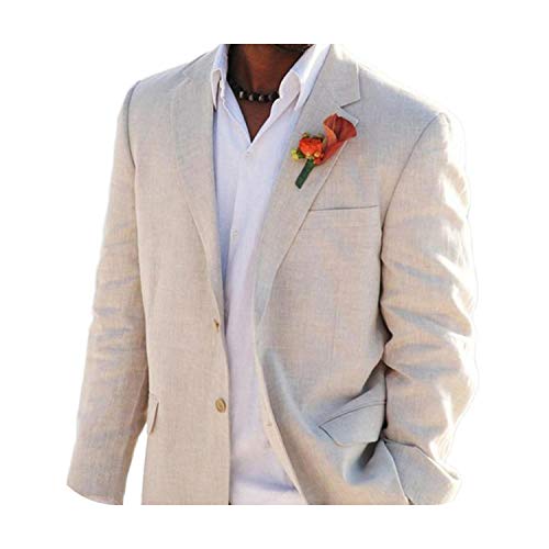 Outwear Estate Lino Mens Abiti per Sposo Sartoriale Tuxedo Opzionale Mezza Foderata Business Suit Due Pezzi (Giacca + Pantaloni) grigio X-Large